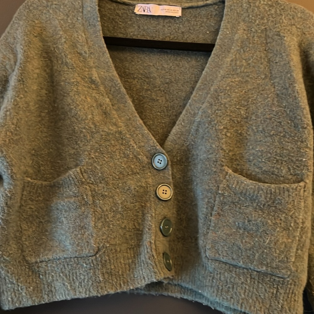 Zara Green Cardigan Sweater Set - Picture 4 of 5